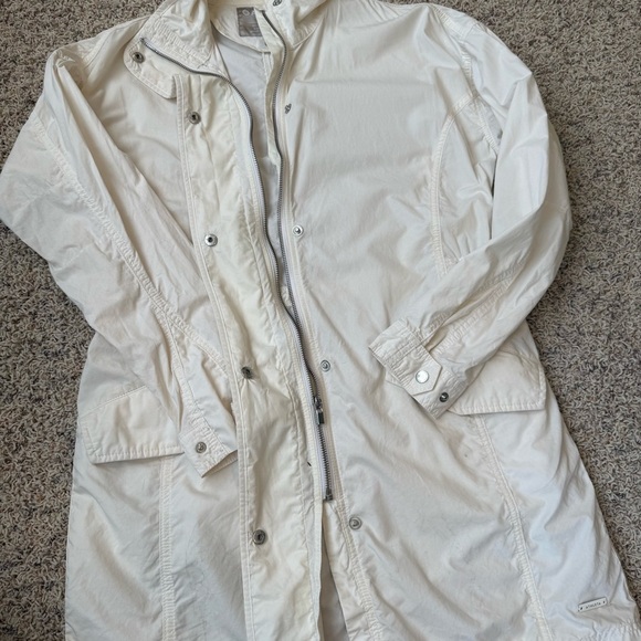 Athleta White Cotton Long Sleeve Mock Neck Full Zip Vista Windbreaker Jacket XXS - Picture 9 of 16